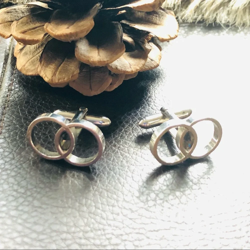 Vintage men’s Swank faceted stone silver cuff link tie pin set